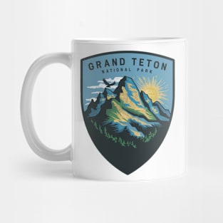 Majestic Grand Teton US National Park Emblem Mug